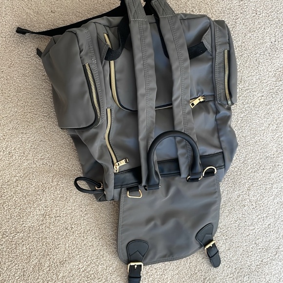 Hafmall Gray Nylon Gender Neutral Diaper Bag Backpack NWT - Picture 5 of 7